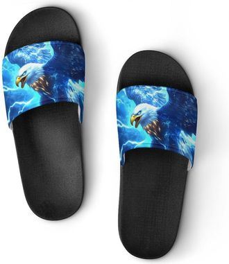 Generic Ea-gles Braving Thunders Shower Shoes Slipper for Women Men Beach Slippers Quick Drying Non Slip Open-Toe Sandals