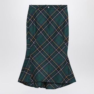 Alexander McQueen Alexander Mcqueen Womens Flared Skirt In Wool Tartan - Dark Green - Size EU 38 (Womens)
