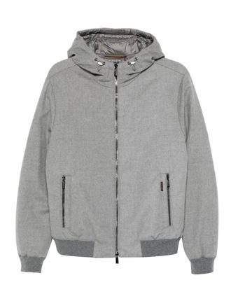 Moorer hooded zip-front jacket - men - Wool - 52 - Grey