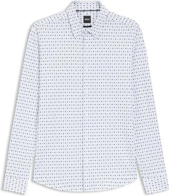 BOSS Slim-fit shirt in performance-stretch Italian fabric