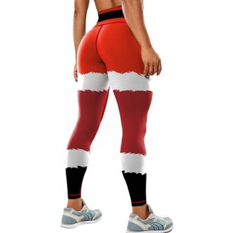 Generic Womens Christmas Running Leggings Xmas Scrunch Butt Tights Patterned Ladies Santa Yoga Pants Christmas Costumes for Women Gym High Waist Skinny Pant W