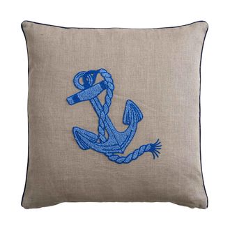 Biancoperla MILOS Decorative Cushion, Natural/Blue, 45x45