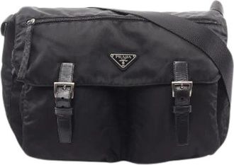 Prada Pre-owned Vela Nylon Shoulder Bag - Heren - Vintage Schoudertas - Zwart - ONE Size - Nylon - Vintage