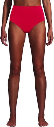 Lands End Chlorine Resistant Pinchless High Waisted Bikini Bottoms in Strawberry at Nordstrom, Size 16