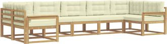 vidaXL Conjunto De Sof&aacute;s De Exterior 7 Uds. Blanco Y Crema Vidaxl