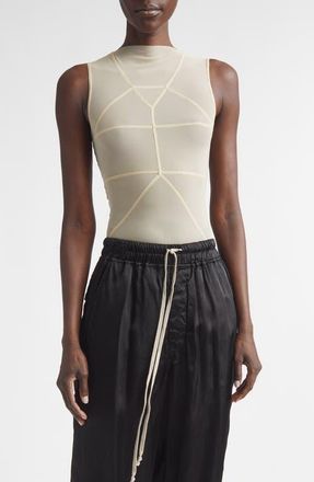 Rick Owens Temple Sleeveless Tulle Top in Sand at Nordstrom, Size 12 Us