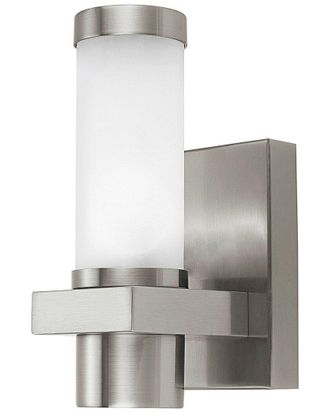 Eglo Eglo Konya 1 Light Outdoor Wall Light With Matte Nickel Finish & Opal Frosted Glass