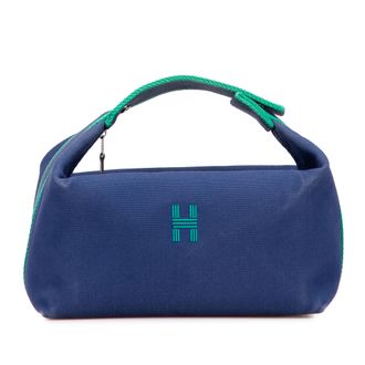 Hermès Canvas Handtas Geborduurd Logo