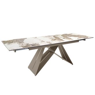 Angel Cerd&aacute; Mesa comedor extensible rectangular m&aacute;rmol porcel&aacute;nico