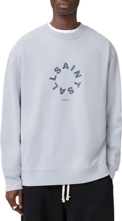 AllSaints Tierra Crewneck Graphic Sweatshirt in Ashen Blue at Nordstrom, Size Xx-Large