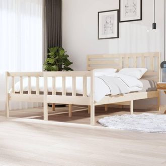 vidaXL Estructura De Cama De Madera Maciza 160x200 Cm Vidaxl