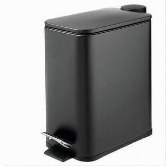 Trade Shop Trade Shop - Pattumiera In Acciaio Pedale 5lt Bidone Cestino Spazzatura Rettangolo Nero 87448