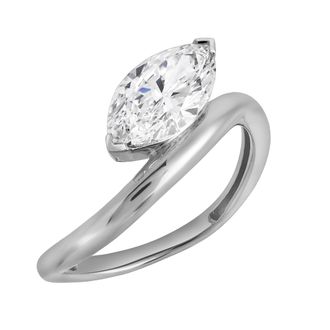 LuvMyJewelry Lana 1 Ct Marquise Lab Grown Diamond Engagement Ring in 14K Gold