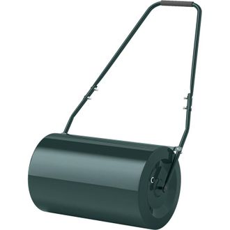 OUTSUNNY Rullo da Giardino 63L di Capacit&agrave; in Metallo 123x58x40 cm Verde Scuro