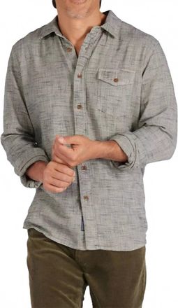 Grayers Linear Slub Twill Shirt In Moss Gray
