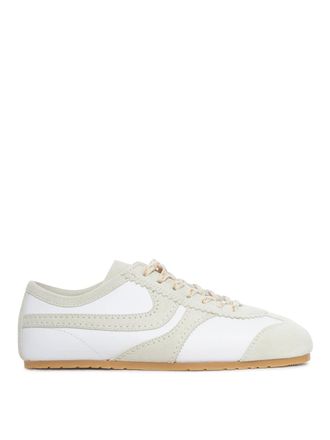 Dries Van Noten Two-Tone Leather And Suede Sneakers