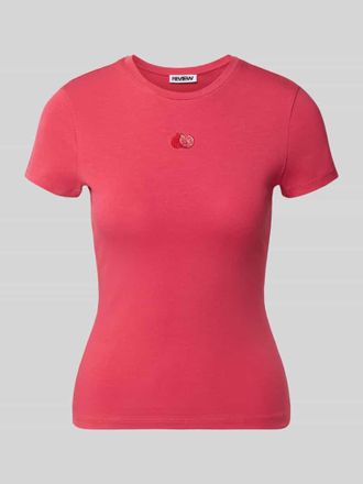 Review Slim Fit T-Shirt mit Motiv-Stitching Modell Fruity in Rot, Gr&ouml;&szlig;e XS