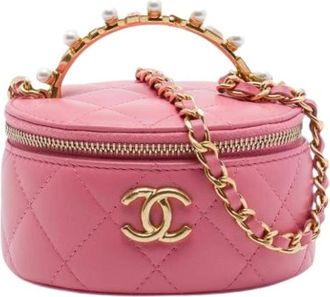 Chanel Pre-owned Vanity Case - Dames - Vintage Mini Tas - Roze - ONE Size - Leer - Vintage