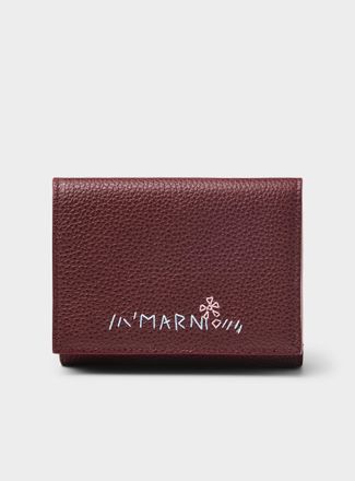 Marni Womens Three-compartment wallet with embroidered logo