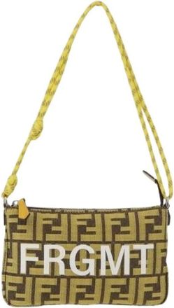 Fendi Pre-owned Vintage Canvas Shoulder Bag - Dames - Vintage Schoudertas - Geel - ONE Size - Vintage
