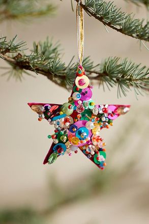 Terrain Colorful Beaded Star Ornament