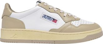 Autry Beige Sneakers met Logo Panelen - Dames - Sneakers - Veelkleurig - 36 EU - Schoenen