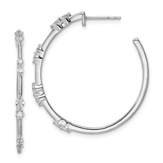 Diamond2Deal 14k Gold 5/8 ct Lab Grown Diamond Hoop Earrings VS Clarity, D-E Color