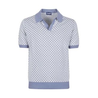 Drumohr Polo Shirts, male, Blue, Size: XL Razor Blade Polo