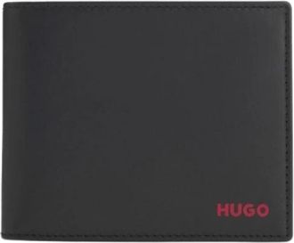 HUGO BOSS Tibby 2.0 Trifold Portemonnee - Heren - Portefeuilles - Zwart - ONE Size - Leer - Accessoires