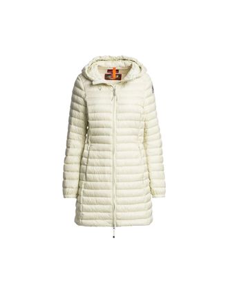 Parajumpers Womens Parajumpers Meredith Mossy Chalk Hooded Down Jacket - White - Size: 10/8