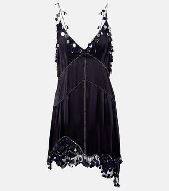 Isabel Marant Ludna embellished silk satin minidress