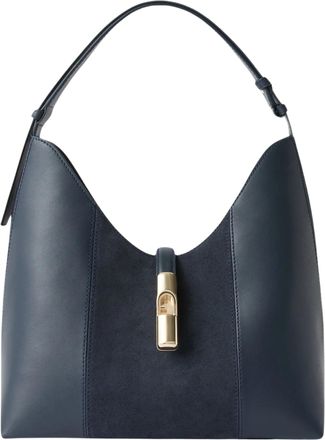 Furla Goccia M Hobo Navy Blue Calf Leather Hobo Bag