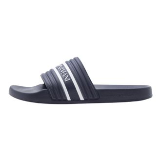 Emporio Armani PVC Slippers met Logotape - Heren - Sandalen - Blauw - 42 EU - Schoenen