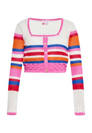 Izia Vest Dames Wol Wit Veelkleurig