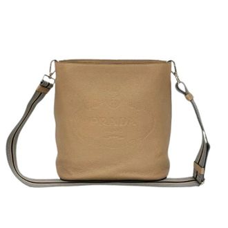 Prada Pre-owned Vitello Phenix Schoudertas - Dames - Pre-owned - Beige - Maat: ONE Size Leer