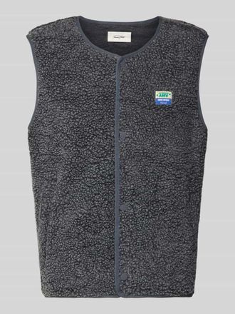 American Vintage American Vintage Straight Fit Weste mit Logo-Patch Modell Hoktown in Anthrazit, Gr&ouml;&szlig;e M/L