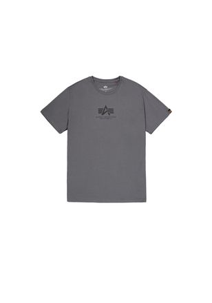 Alpha Industries T-Shirt ALPHA INDUSTRIES Basic T-Shirt ML, Herren, Gr. XXL, schwarz (grauschwarz, schwarz), Obermaterial: 100% Baumwolle, Shirts T-Shirt