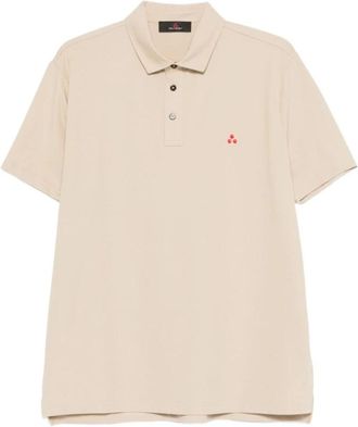 Peuterey Stretch Katoen Piqu&eacute; Poloshirt - Heren - Polos - Beige - L - Katoen - Tops
