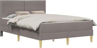 vidaXL Estructura De Cama Con Colch&oacute;n Gris Topo 120 X 190 Cm Poli&eacute;ster Vidaxl