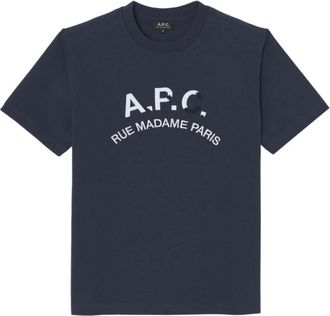 A.P.C. A.p.c. T-shirts en Poloshirts - Heren - T-shirts - Blauw - M - Nylon - Tops
