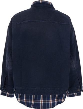 Balenciaga Mens Jacket Double-Layer Blue Cotton Coat
