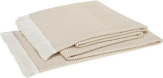 Matouk Leo Fringed Throw Blanket in Dune at Nordstrom