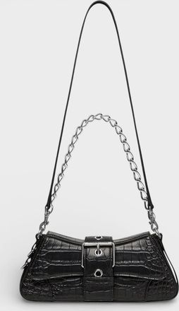 Balenciaga Womens Balenciaga Lindsay Leather Shoulder Bag Black - Size: ONE size