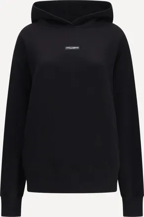 Dolce & Gabbana Cotton Hooded Sweatshirt with logo patch Female 38
