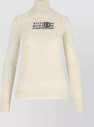 Maison Margiela distressed crewneck knitwear with ribbed finish