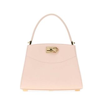 Ferragamo Pastel Pink Leather Small Studio Box Handbag