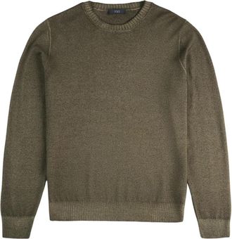 Fay Sweaters Groen - Heren - Ronde hals truien - Groen - M - Truien & Vesten