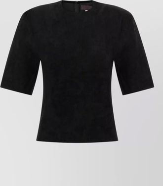 Stouls leather suede short-sleeve t-shirt