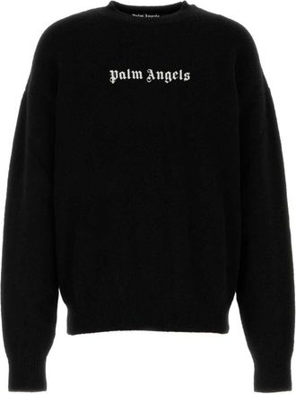 Palm Angels Black Crewneck Logo Sweater