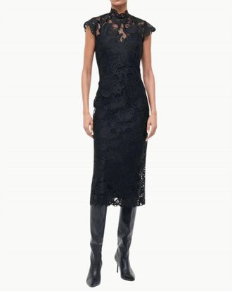 Staud Rosaline Midi Dress In Black